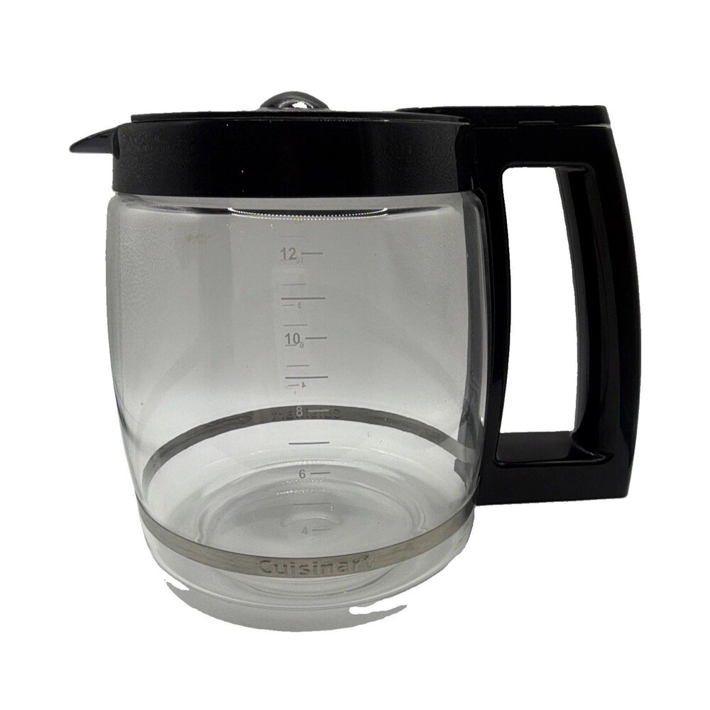 Cuisinart Glass Coffee Maker Carafe Pot Clear/Black w/ Lid & Handle